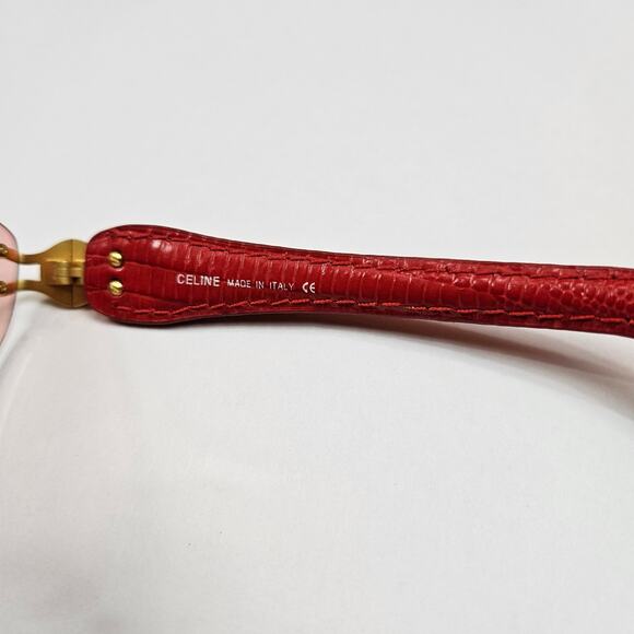 Y2k Celine Rimless Sunglasses Leather Wrapped Horsebit Hinge Vintage main image 5